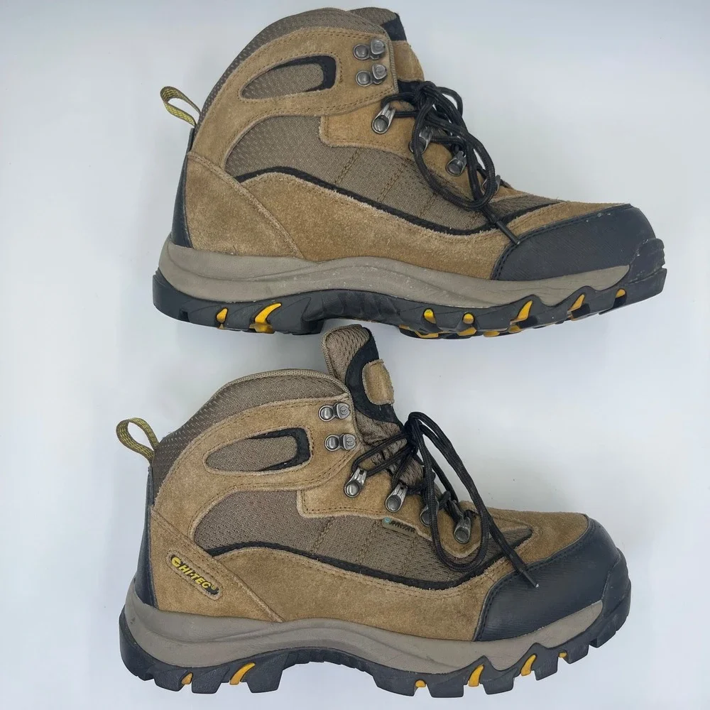 Hi-Tec Skamania Mid Waterproof Hiking Boots Men's Size 9.5W Brown Suede 7198W